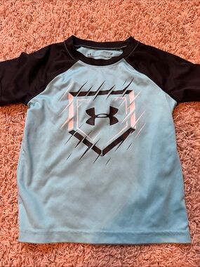 Under Armour Light Blue and Black Boys' Graphic Raglan Tee